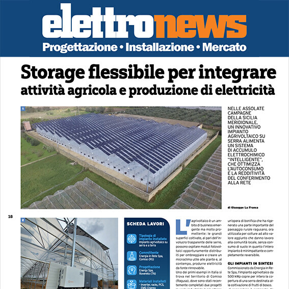 Storage flessibile per integrare attività agricola e produzione di elettricità