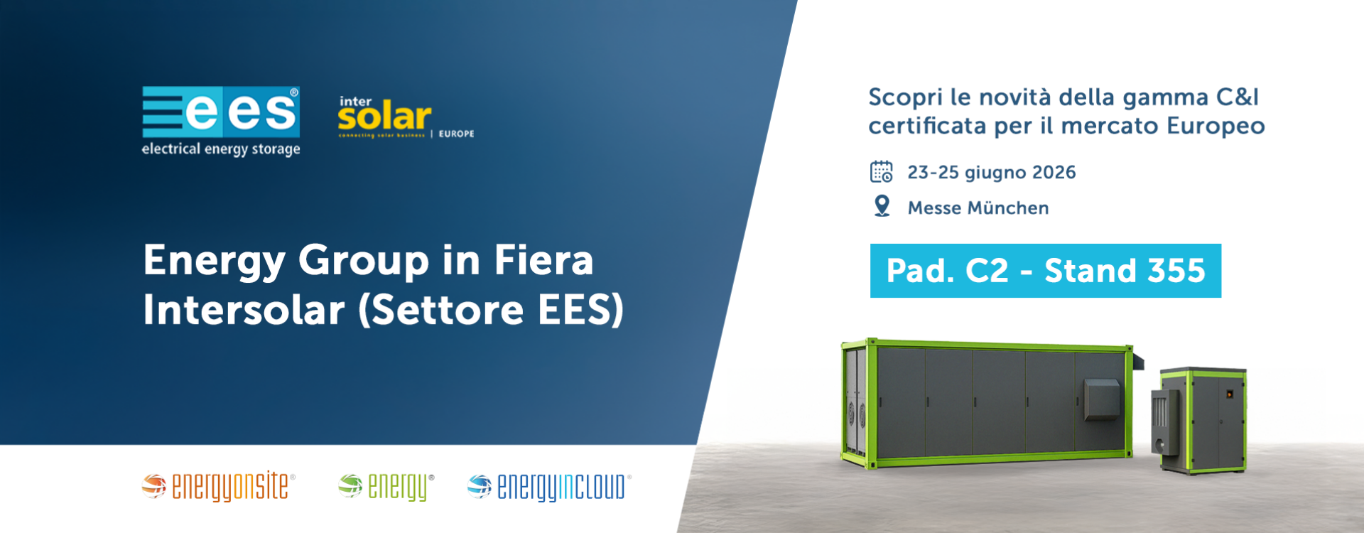 Energy Group in Fiera Intersolar - Scopri le novità della gamma C and I certificata per il Mercato europeo